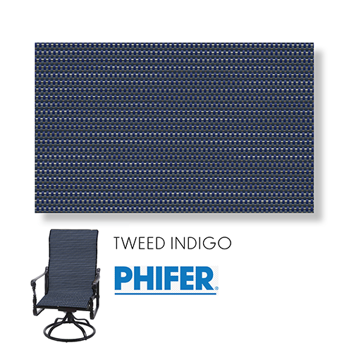 Tweed Indigo Patio Chair Replacement Sling Fabric | Cascadia Outdoor ...