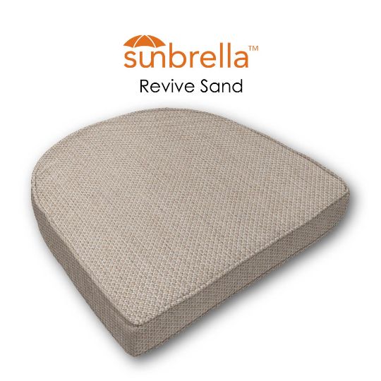 Wicker Patio Chair Cushions with a rounded back Boxed Double Piped Patio Dining Chair Seat Pad or Seat Cushion from Cascadia Outdoor Cushions