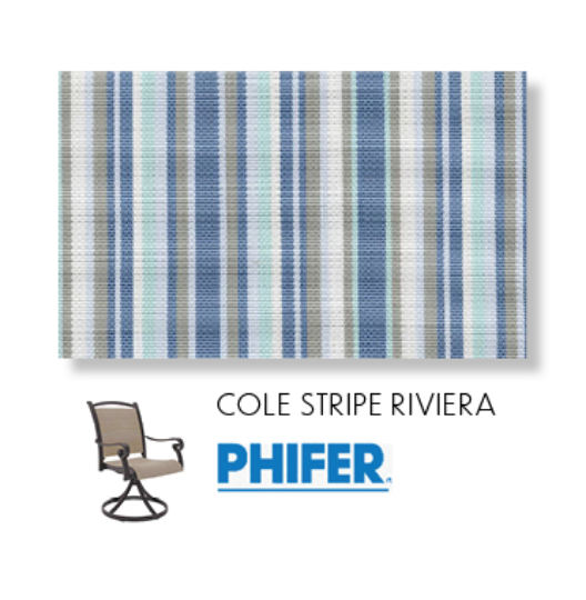 Cole Stripe Riviera Custom Patio Chair Replacement Slings