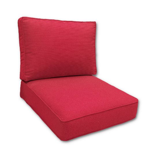 Sunbrella Canvas Logo Red Outdoor Patio Furniture Replacement Cushions Made By Cascadia Outdoor Cushions