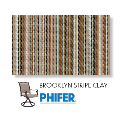 Brooklyn Stripe Clay Custom Patio Chair Replacement Slings