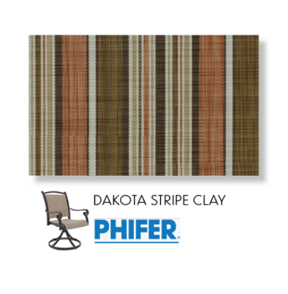 Dakota Stripe Clay Two Piece Patio Chair Sling Replacement Fabric