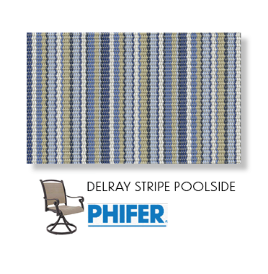 Delray Stripe Poolside Two Piece Patio Chair Sling Replacement Fabric