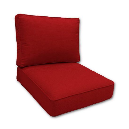 Sunbrella Canvas Jockey Red Outdoor Patio Furniture Replacement Cushions Made By Cascadia Outdoor Cushions