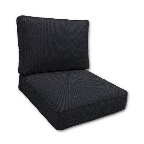 Sunbrella Canvas Raven Black Outdoor Patio Furniture Replacement Cushions Made By Cascadia Outdoor Cushions