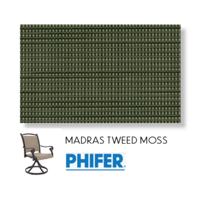 Madras Tweed Moss Two Piece Patio Chair Replacement Sling Fabric