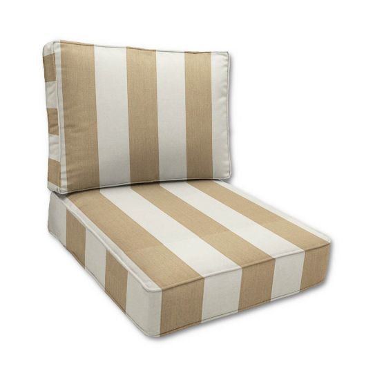 Maxim Heather Beige Custom Outdoor Patio Furniture Replacement Cushions made by Cascadia Outdoor Cushions