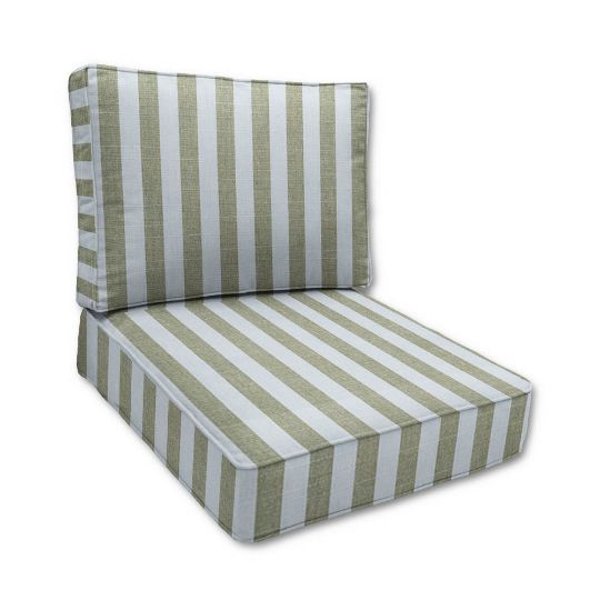 Sail Away Aloe Custom Outdoor Patio Furniture Replacement Cushions made by Cascadia Outdoor Cushions