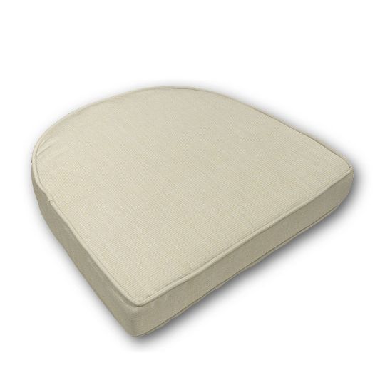 Cushion for wicker patio chairs, contoured or rounded at the back, Designed specifically for outdoor wicker patio chairs.