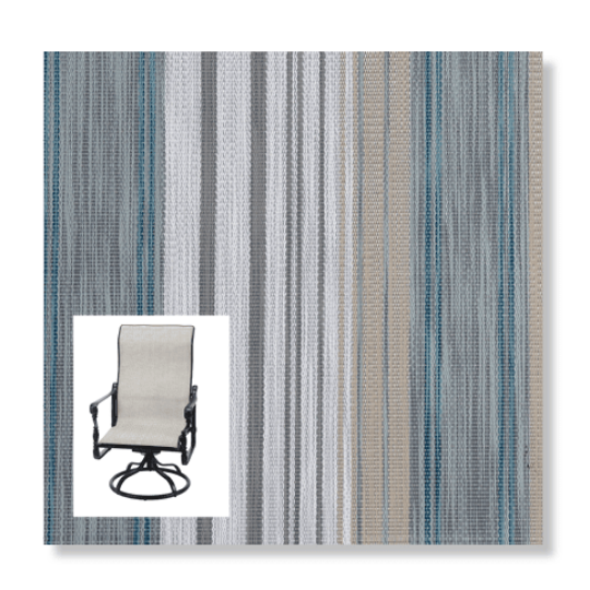 Elise Stripe Chesapeake Blueprint Custom Made Patio Chair Replacement Slings