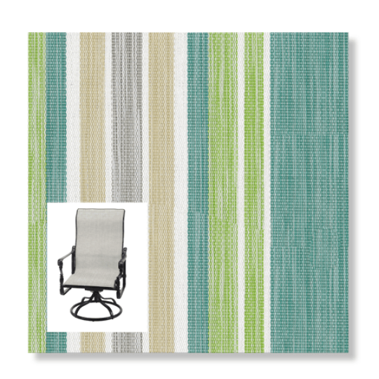 Picture of Tempo Stripe Spearmint Patio Chair Replacement Slings