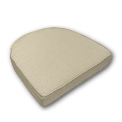 Cushion for wicker patio chairs, contoured or rounded at the back, Designed specifically for outdoor wicker patio chairs.