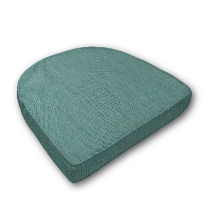 Cushion for wicker patio chairs, contoured or rounded at the back, Designed specifically for outdoor wicker patio chairs.