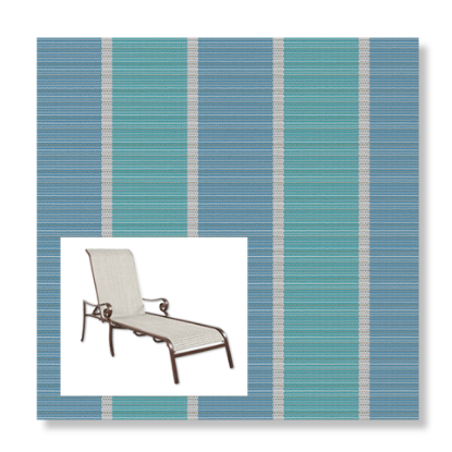 Fiji Stripe Aqua Chaise Lounge Replacement Slings