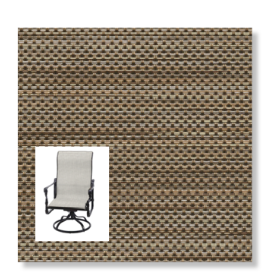 Watercolor Tweed Mocha Custom Made Patio Chair Replacement Slings