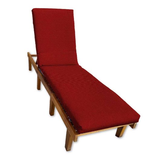 Sunbrella Canvas Jockey Red Chaise Lounge Cushion