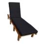 Sunbrella Canvas Raven Black Chaise Lounge Cushions