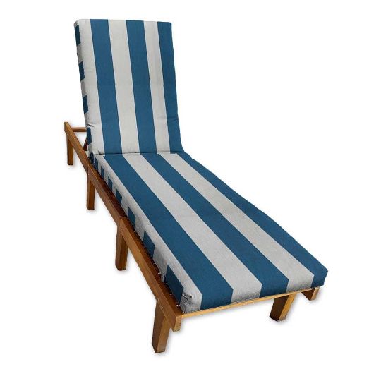 Sunbrella Cabana Regatta Chaise Lounge Cushion with Fabric ties