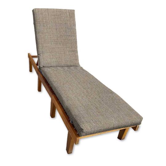 Sunbrella Cast Ash Chaise Lounge Cushion with Fabric ties