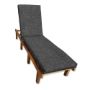 Sunbrella Cast Charcoal Chaise Lounge Cushion with Fabric ties