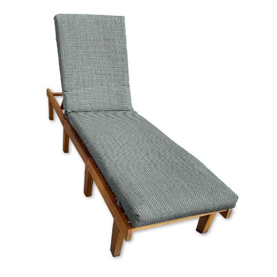 Sunbrella Cast Mist Chaise Lounge Cushion with Fabric ties