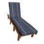 Sunbrella Equal Ink Chaise Lounge Cushion with Fabric ties