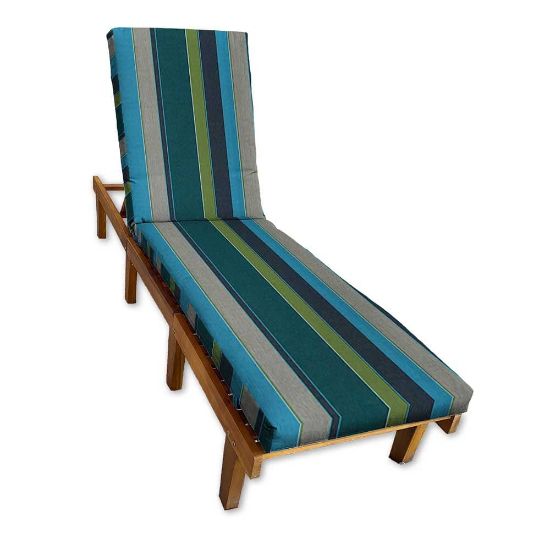 Sunbrella Expand Calypso Chaise Lounge Cushion with Fabric ties