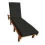 Sunbrella Spectrum Carbon Chaise Lounge Cushion with Fabric ties