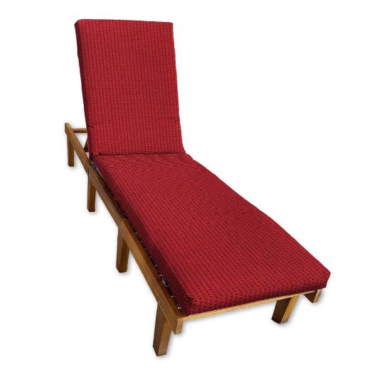 Sunbrella Spectrum Cherry Chaise Lounge Cushion with Fabric ties