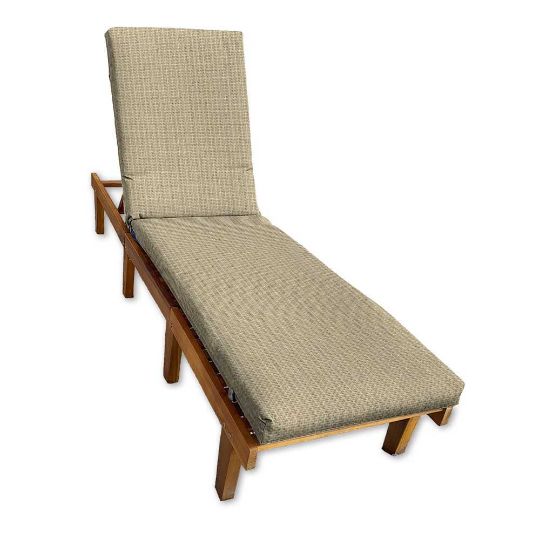 Sunbrella Spectrum Sand Chaise Lounge Cushion with Fabric ties