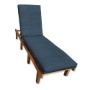 Sunbrella Context Indigo Chaise Lounge Cushion with Fabric ties