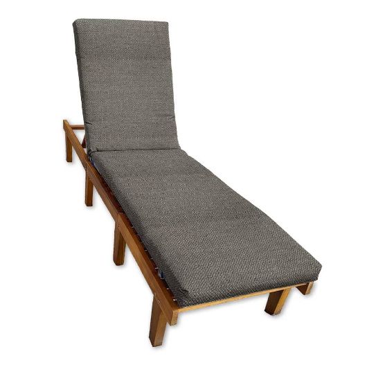 Sunbrella Action Stone Chaise Lounge Cushion with Fabric ties