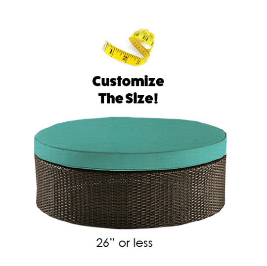 Custom Round Outdoor Ottoman Replacement Cushions