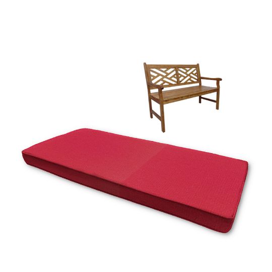 Sunbrella Canvas Logo Red Custom Outdoor Bench Cushions