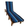 Sunbrella Gateway Indigo Chaise Lounge Cushion with Fabric ties