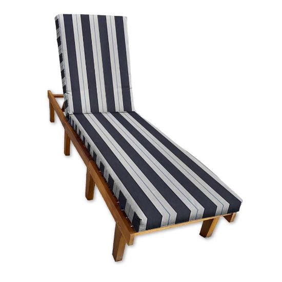 Sunbrella Relate Harbor Chaise Lounge Cushion with Fabric ties