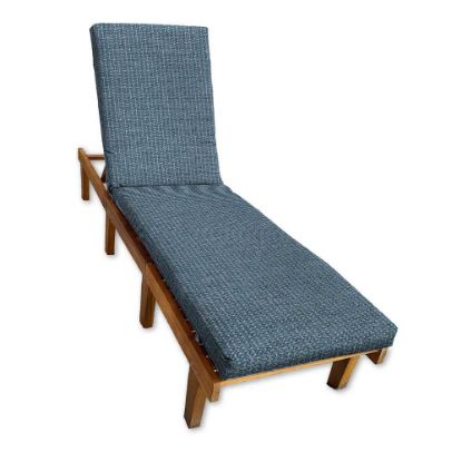 Sunbrella Spectrum Denim Chaise Lounge Cushion with Fabric ties