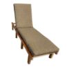 Sunbrella Linen Sesame Chaise Lounge Cushion with Fabric ties