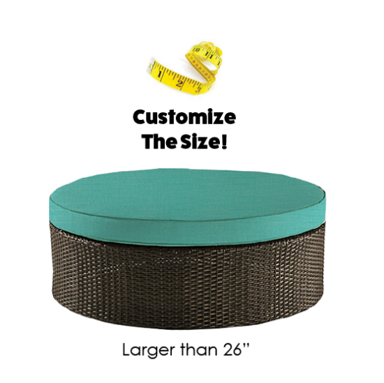 Custom Round Outdoor Ottoman Replacement Cushions