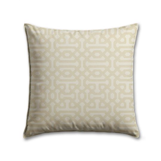 Sunbrella Fretwork Flax Outdoor Pillow