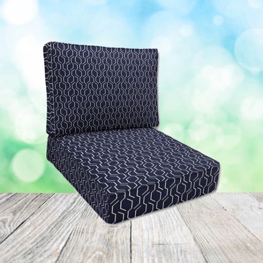 Sunbrella Adaption Indigo Patio Chair Replacement Cushions