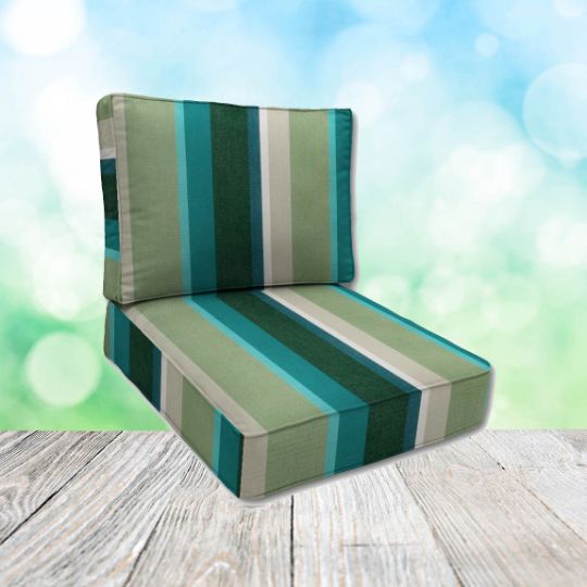 Sunbrella Beaming Lagoon Outdoor Patio Chair Cushion