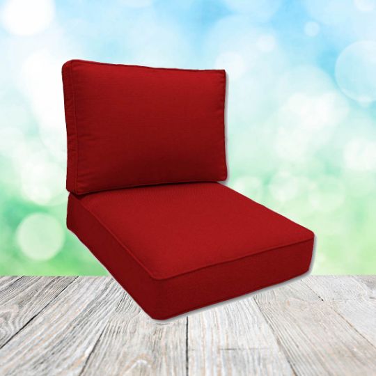 Sunbrella Canvas Jockey Red Patio Chair Replacement Cushions