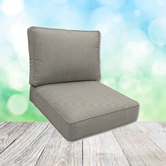 Sunbrella Spectrum Dove Patio Chair Replacement Cushions