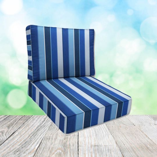 Sunbrella Milano Cobalt Patio Chair Replacement Cushions