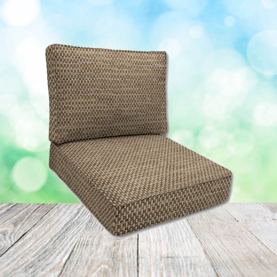 Sunbrella Mainstreet Latte Patio Chair Replacement Cushions