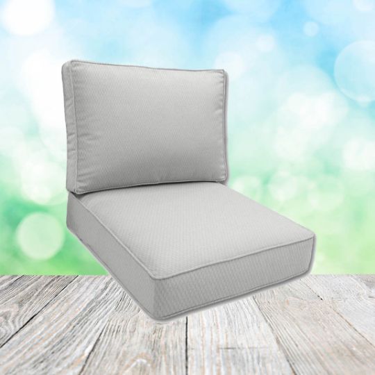 Sunbrella Pique Salt Patio Chair Replacement Cushions