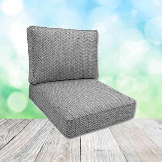 Sunbrella Posh Graphite Patio Chair Replacement Cushions