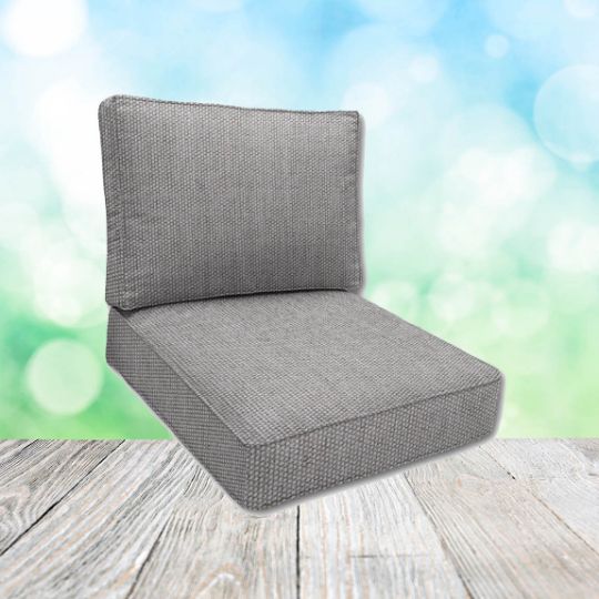 Sunbrella Revive Pewter Patio Chair Replacement Cushions