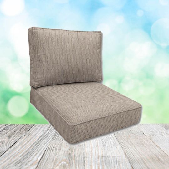 Sunbrella Revive Sand Patio Chair Replacement Cushions